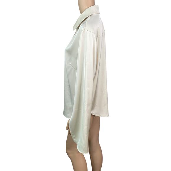 Anthropologie NWT Sunday In Brooklyn Silky Button Down Shirt SZ L - Picture 9 of 12